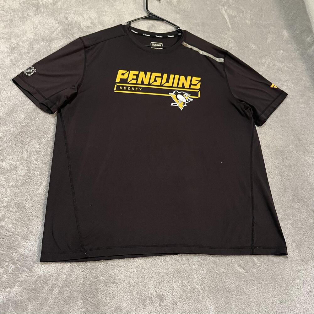 Pittsburgh Penguins Shirt Mens 2XL Fanatics Authentic Pro Black NHL Hockey Tee